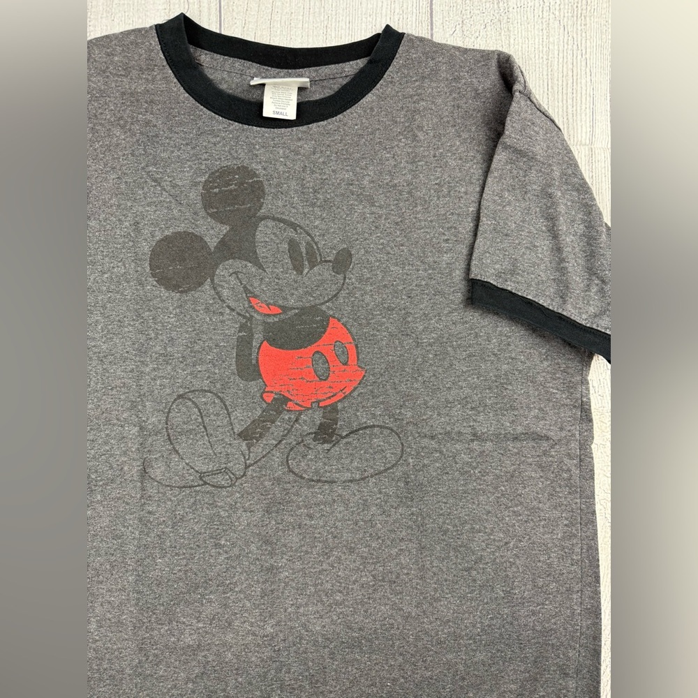 VGC! VTG Mickey Mouse Ringer T-Shirt Disneyland Resort Made In USA Sz Small